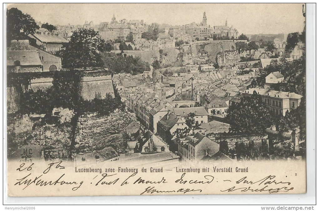 Luxembourg Avec Faubourg Du Grund 1904 2scans - Luxembourg - Ville
