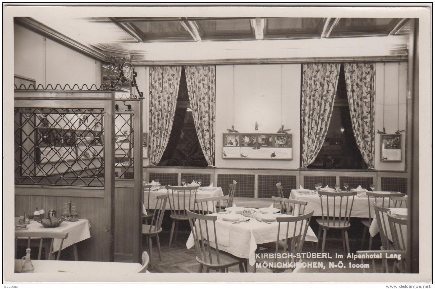 AK  - NÖ - Mönichkirchen - Hotel Lang - 4 Foto Ansichtskarten - Innenansichten - 30iger - Neunkirchen