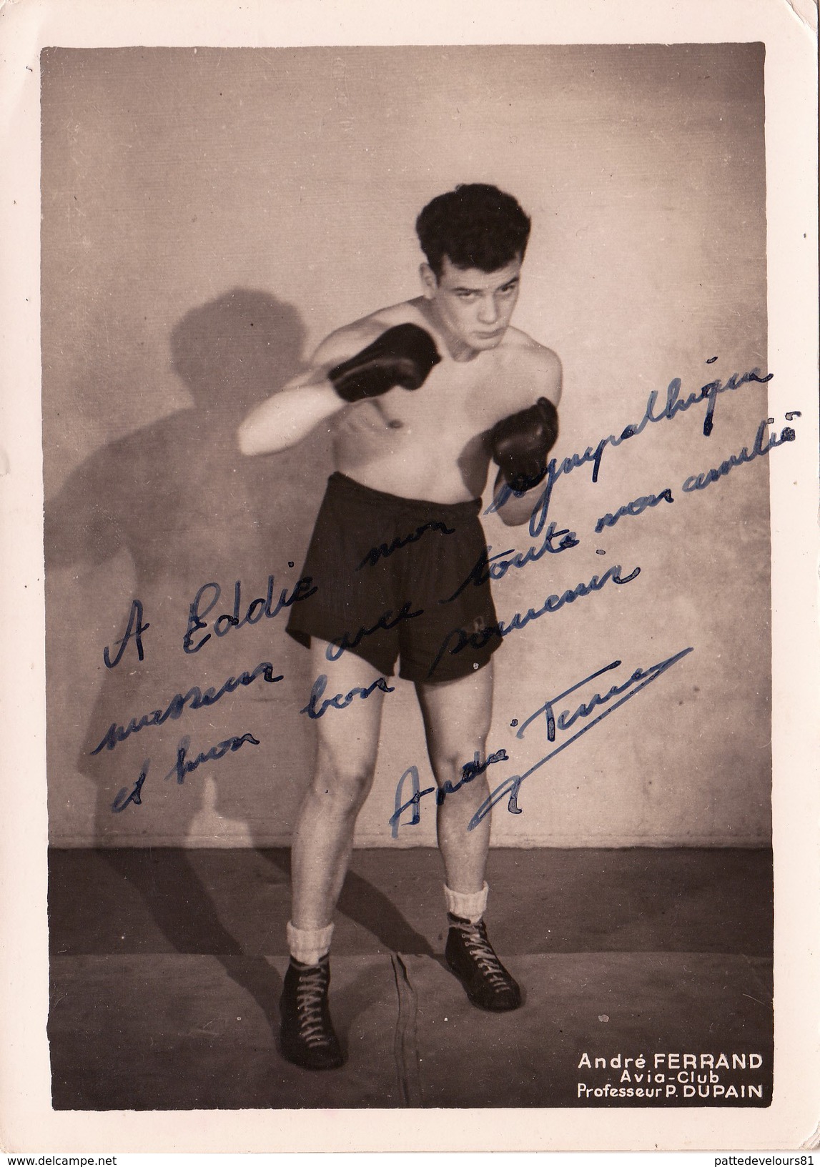 Autographe Original Signature Dédicace Sport Boxe Boxeur André FERRAD Avia Club (2 Scans) - Handtekening