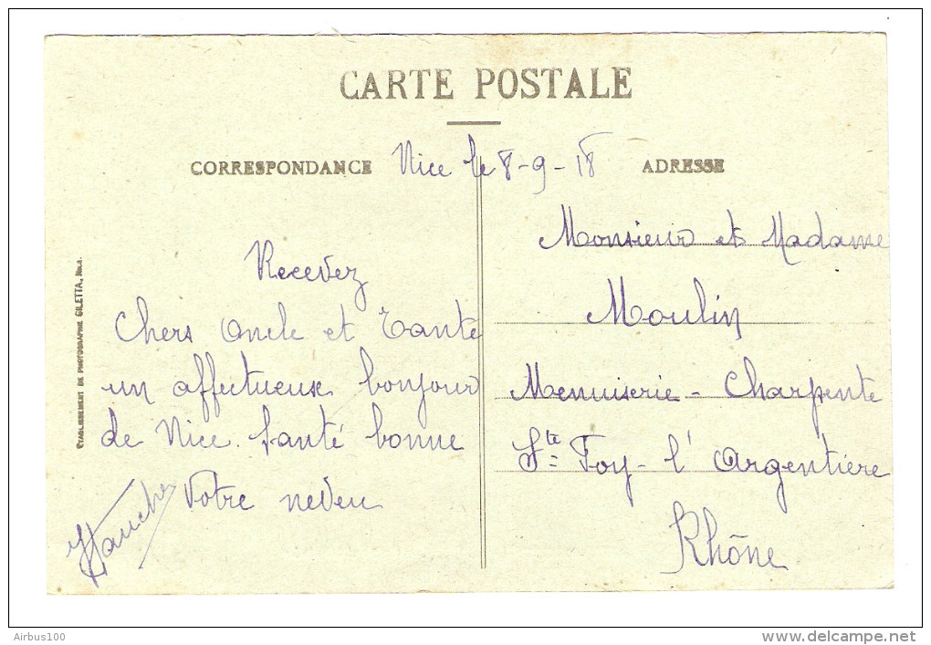 MONACO MONTÉ CARLO CAFÉ DE PARIS - BELLE ANIMATION - ÉDITIONS GILETTA N° 835 - 8/9/1918 - 2 Scans - - Monte-Carlo