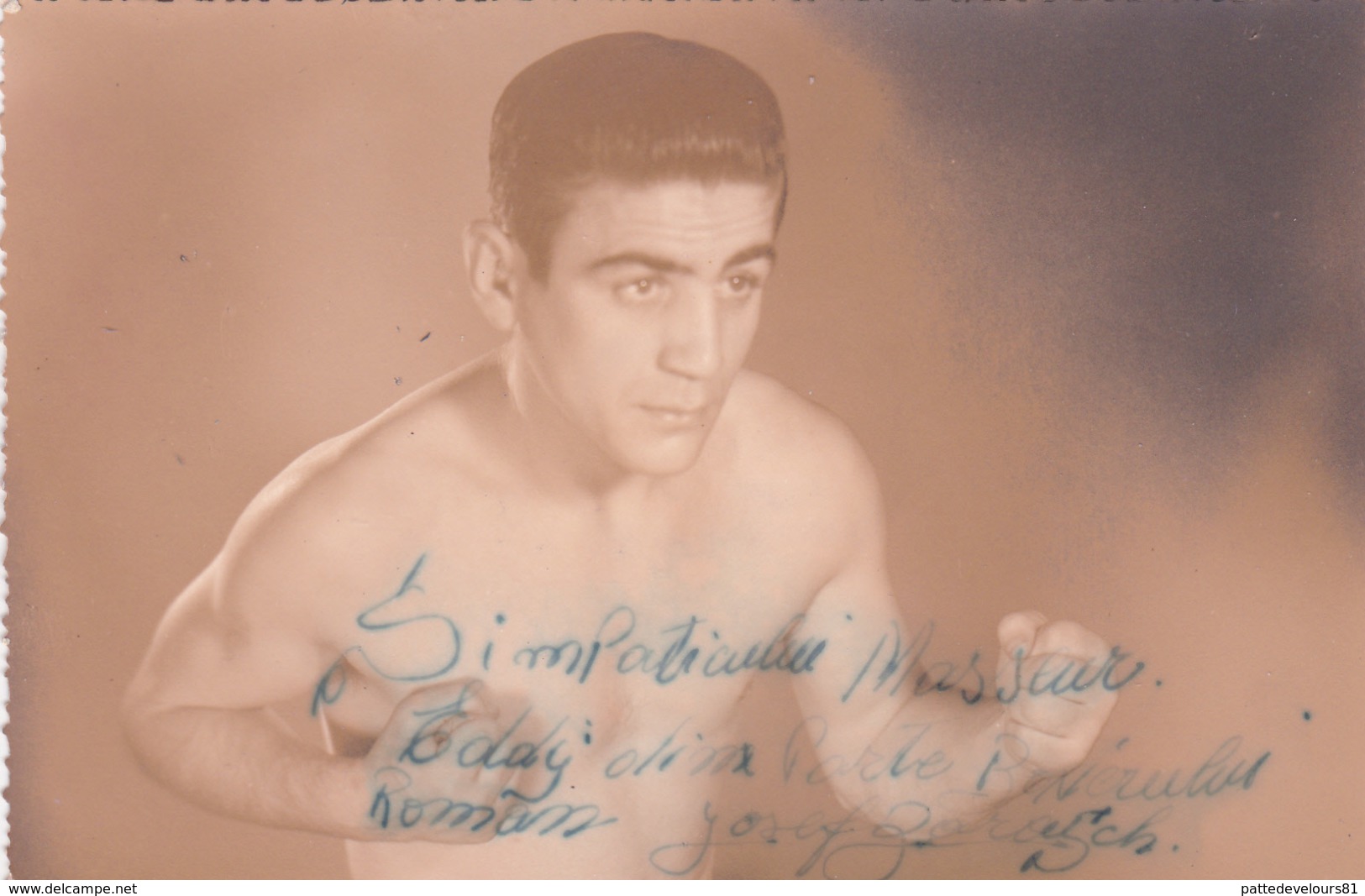 Autographe Original Signature Dédicace Sport Boxe Boxeur Josef BARAZCH ? (2 Scans) - Autogramme