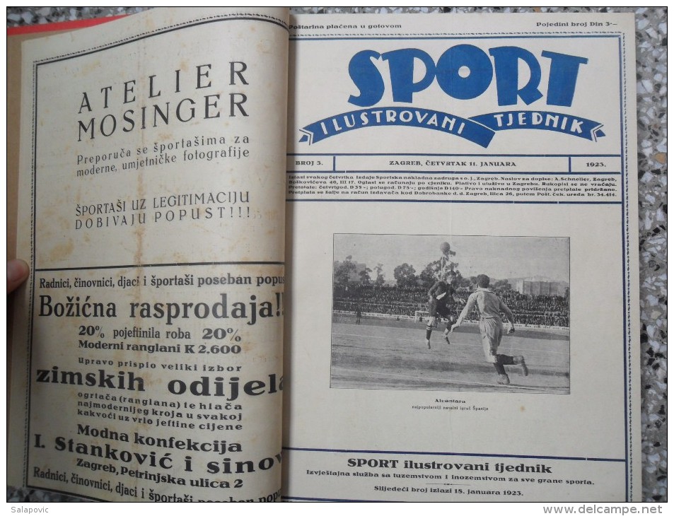 SPORT ILUSTROVANI TJEDNIK 1922,1923,1924 ZAGREB, FOOTBALL, SPORTS NEWS FROM THE KINGDOM SHS, BOUND 30 NUMBERS - Libri