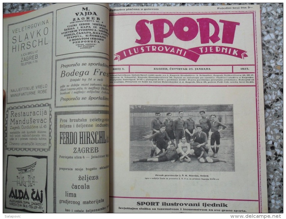 SPORT ILUSTROVANI TJEDNIK 1922,1923,1924 ZAGREB, FOOTBALL, SPORTS NEWS FROM THE KINGDOM SHS, BOUND 30 NUMBERS - Boeken