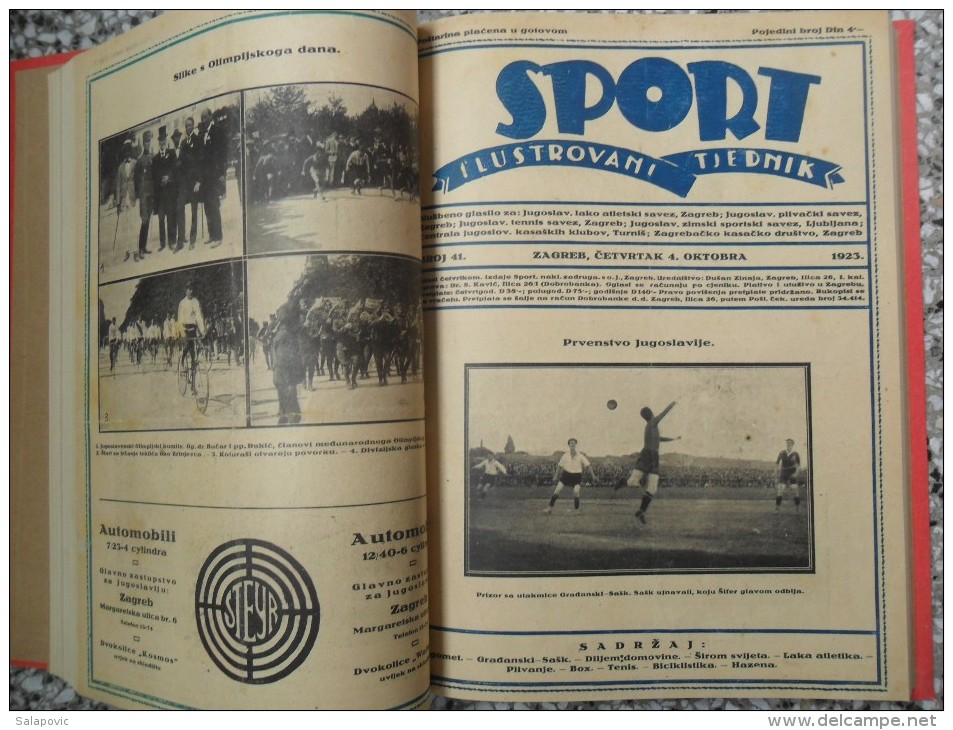 SPORT ILUSTROVANI TJEDNIK 1922,1923,1924 ZAGREB, FOOTBALL, SPORTS NEWS FROM THE KINGDOM SHS, BOUND 30 NUMBERS