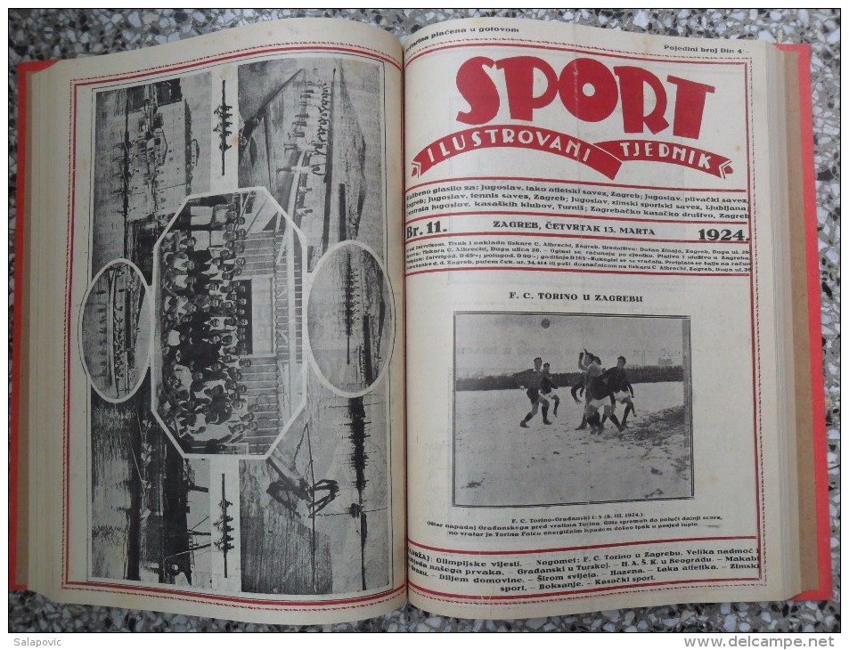 SPORT ILUSTROVANI TJEDNIK 1922,1923,1924 ZAGREB, FOOTBALL, SPORTS NEWS FROM THE KINGDOM SHS, BOUND 30 NUMBERS