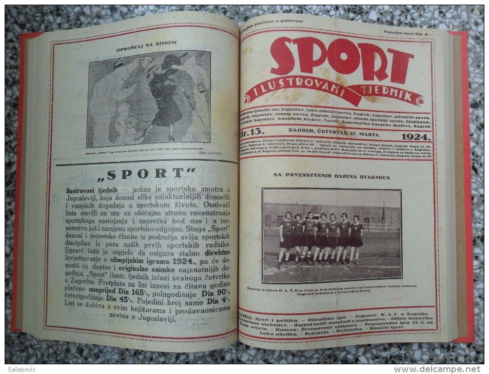 SPORT ILUSTROVANI TJEDNIK 1922,1923,1924 ZAGREB, FOOTBALL, SPORTS NEWS FROM THE KINGDOM SHS, BOUND 30 NUMBERS