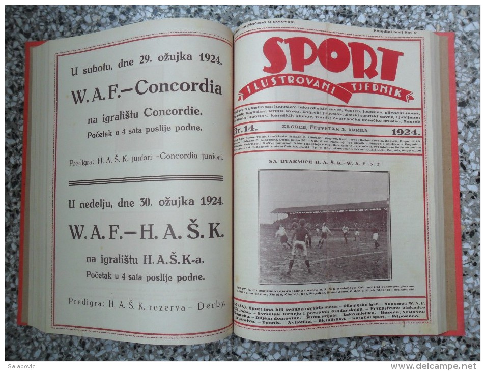 SPORT ILUSTROVANI TJEDNIK 1922,1923,1924 ZAGREB, FOOTBALL, SPORTS NEWS FROM THE KINGDOM SHS, BOUND 30 NUMBERS