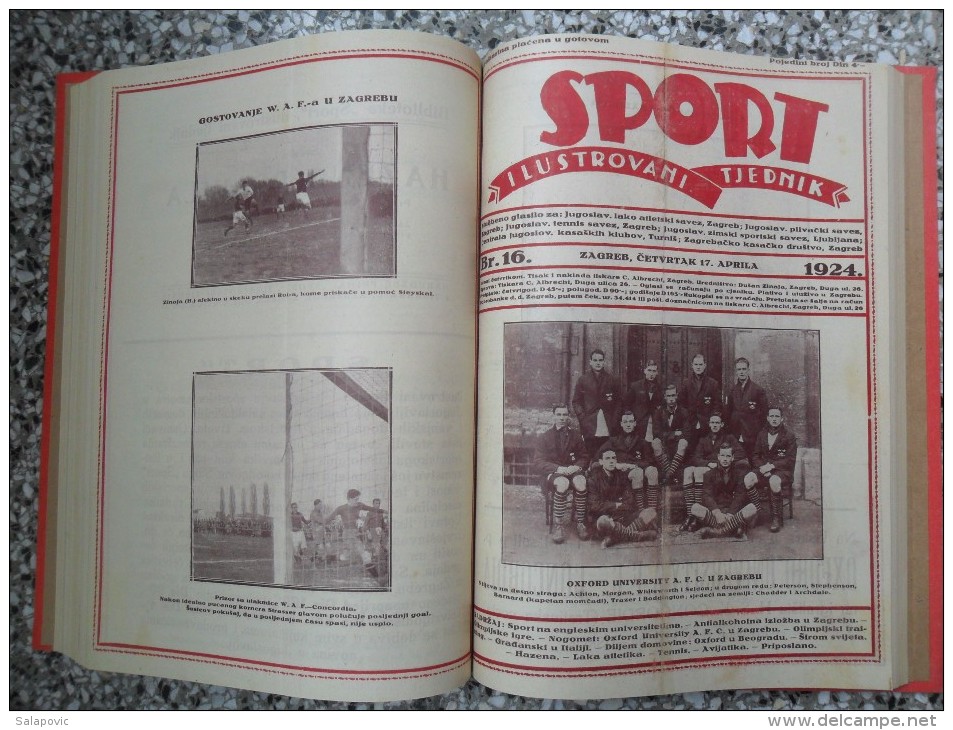 SPORT ILUSTROVANI TJEDNIK 1922,1923,1924 ZAGREB, FOOTBALL, SPORTS NEWS FROM THE KINGDOM SHS, BOUND 30 NUMBERS