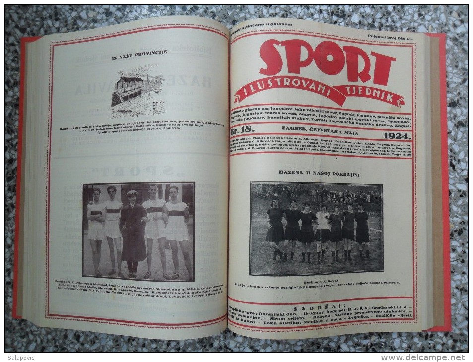 SPORT ILUSTROVANI TJEDNIK 1922,1923,1924 ZAGREB, FOOTBALL, SPORTS NEWS FROM THE KINGDOM SHS, BOUND 30 NUMBERS