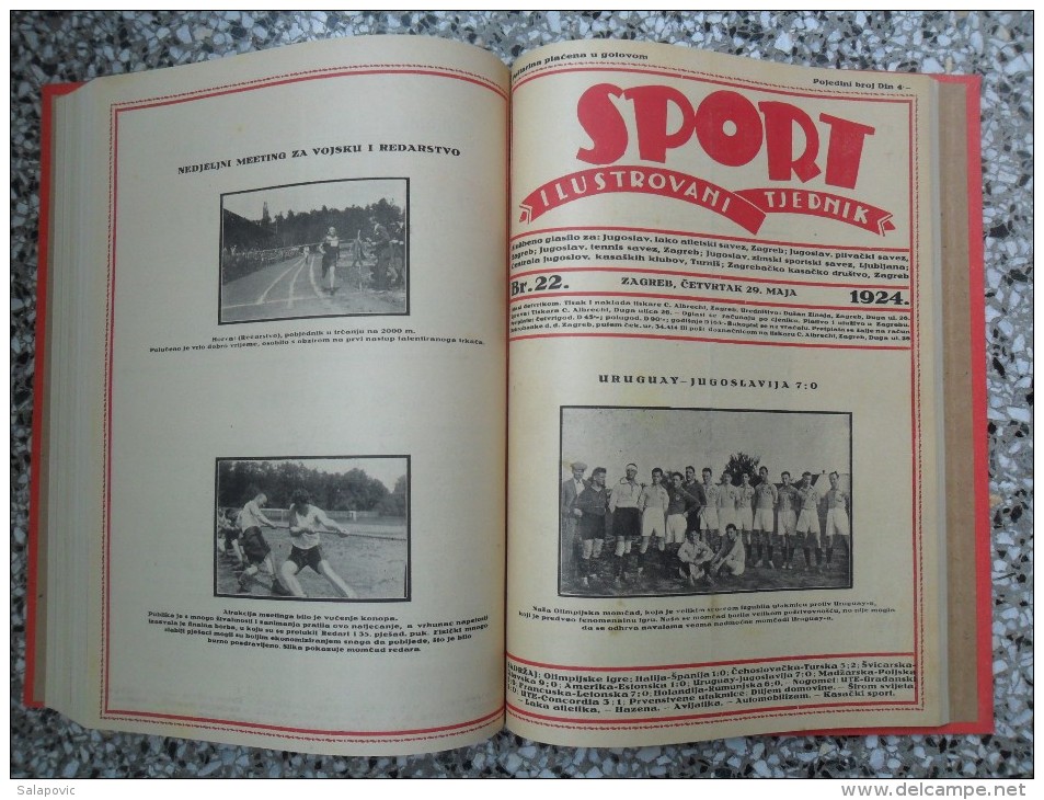 SPORT ILUSTROVANI TJEDNIK 1922,1923,1924 ZAGREB, FOOTBALL, SPORTS NEWS FROM THE KINGDOM SHS, BOUND 30 NUMBERS