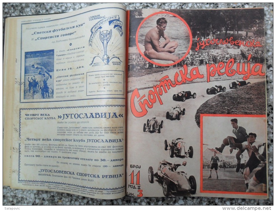 JUGOSLOVENSKA SPORTSKA REVIJA,1939,1940,1941 FOOTBALL, SPORTS NEWS FROM THE KINGDOM OF YUGOSLAVIA, BOUND 28 NUMBERS - Livres