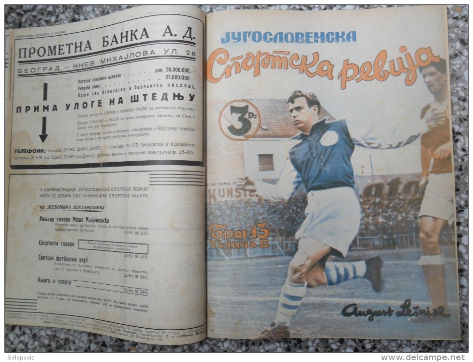 JUGOSLOVENSKA SPORTSKA REVIJA,1939,1940,1941 FOOTBALL, SPORTS NEWS FROM THE KINGDOM OF YUGOSLAVIA, BOUND 28 NUMBERS