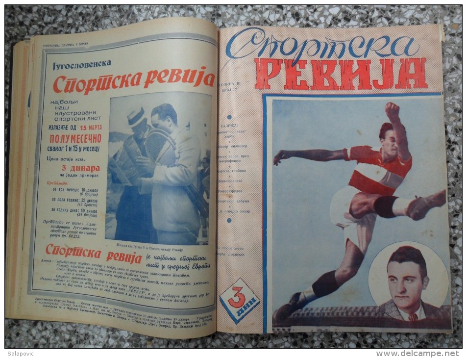 JUGOSLOVENSKA SPORTSKA REVIJA,1939,1940,1941 FOOTBALL, SPORTS NEWS FROM THE KINGDOM OF YUGOSLAVIA, BOUND 28 NUMBERS