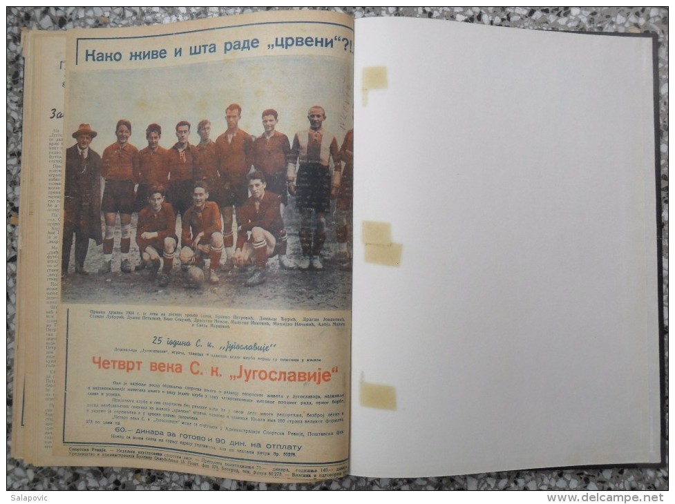 JUGOSLOVENSKA SPORTSKA REVIJA,1939,1940,1941 FOOTBALL, SPORTS NEWS FROM THE KINGDOM OF YUGOSLAVIA, BOUND 28 NUMBERS