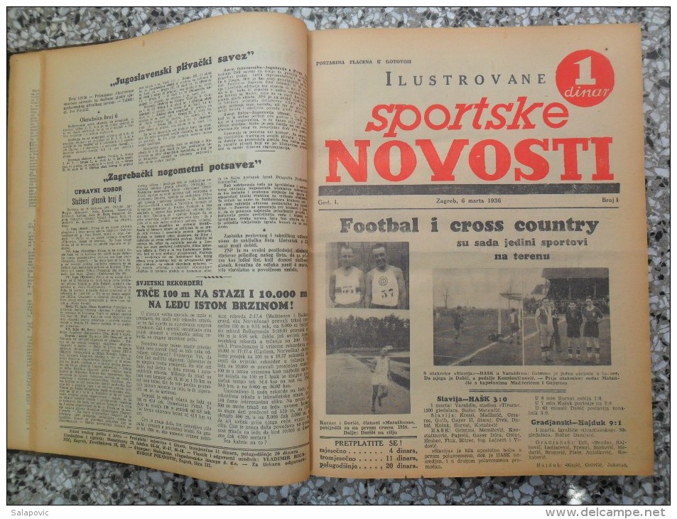 ILUSTROVANE SPORTSKE NOVOSTI,1936 ZAGREB FOOTBALL, SPORTS NEWS FROM THE KINGDOM OF YUGOSLAVIA, BOUND 46 NUMBERS - Books