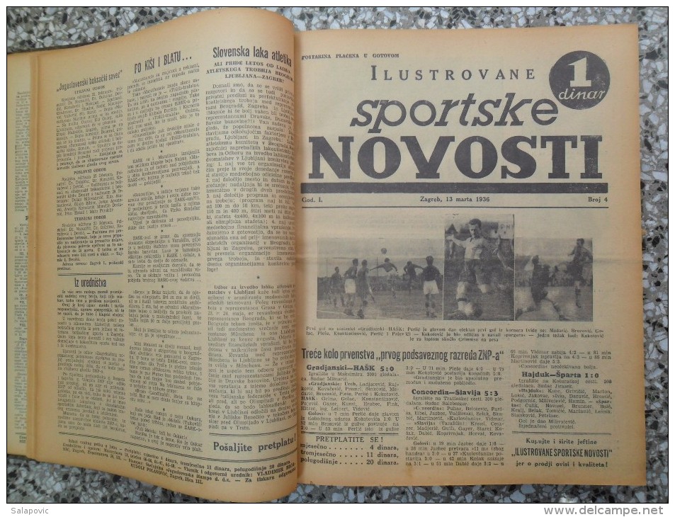 ILUSTROVANE SPORTSKE NOVOSTI,1936 ZAGREB FOOTBALL, SPORTS NEWS FROM THE KINGDOM OF YUGOSLAVIA, BOUND 46 NUMBERS - Boeken