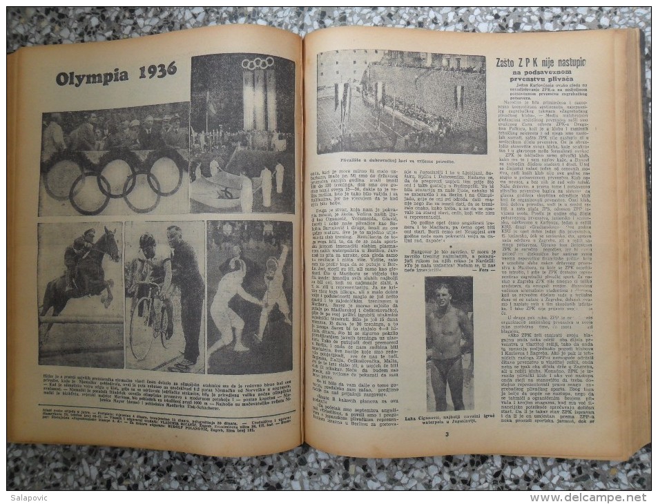 ILUSTROVANE SPORTSKE NOVOSTI,1936 ZAGREB FOOTBALL, SPORTS NEWS FROM THE KINGDOM OF YUGOSLAVIA, BOUND 46 NUMBERS