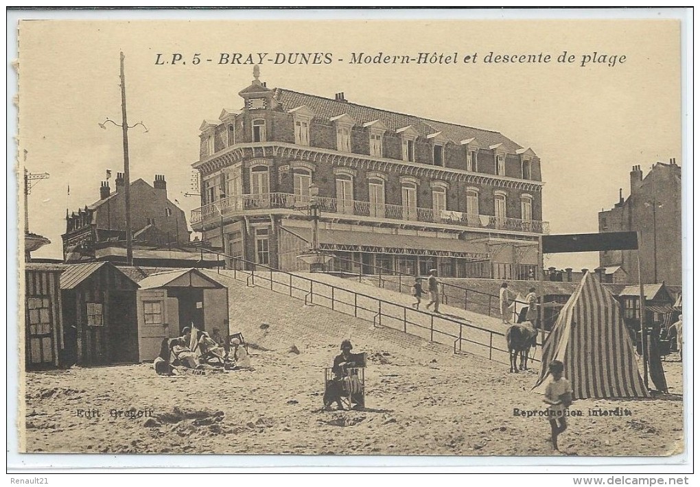 Bray-Dunes-Modern-Hôtel Et Descente De Plage-(SÉPIA) - Bray-Dunes