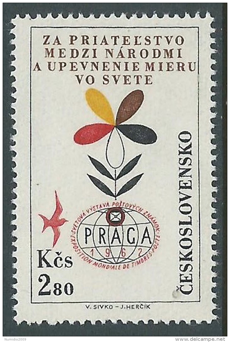 1962 CECOSLOVACCHIA POSTA AEREA PRAGA 2,80 KR MNH ** - CZ9 - Luftpost