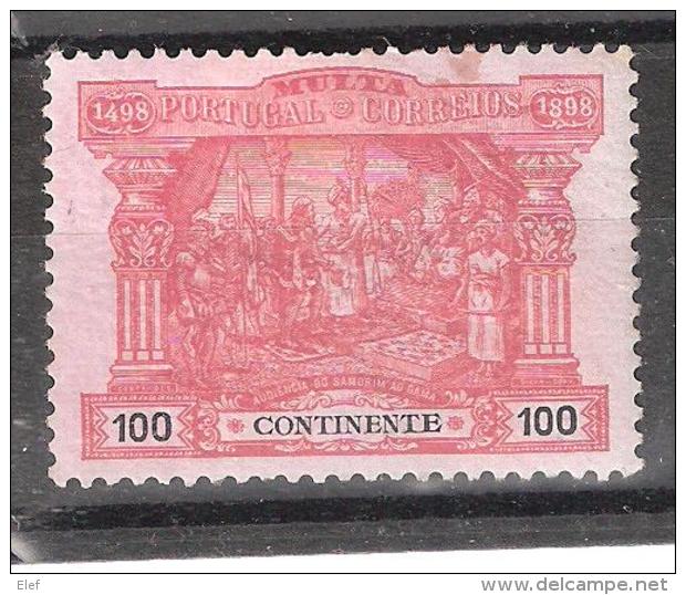PORTUGAL 1898, MULTA / TAXE ,Vasco De Gama, Yvert N° 5, 100 R Rose / Noir S Rose, Neuf * / MH, Signé , Cote 100 Euros - Unused Stamps