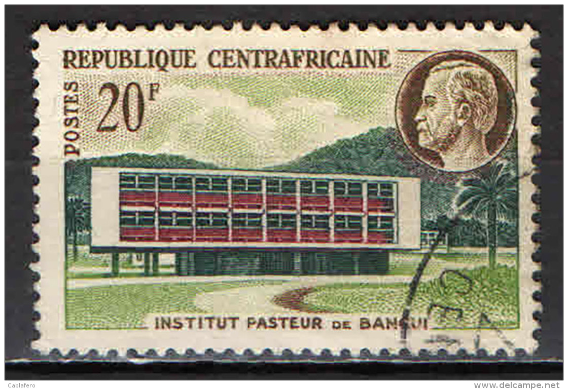 REPUBBLICA CENTROAFRICANA - 1961 - INAUGURAZIONE DELL'ISTITUTO PASTEUR A BANGUI - USATO - Repubblica Centroafricana