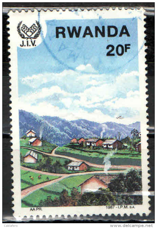 RWANDA - 1987 - CASE MODERNE - USATO - Gebruikt