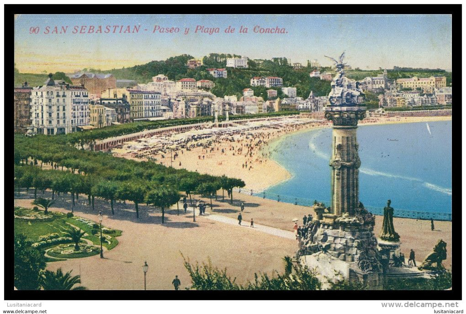 SAN SEBASTIAN - Paseo Y Playa De La Concha.( Ed. G. Galarza Nº 90) Carte Postale - Guipúzcoa (San Sebastián)