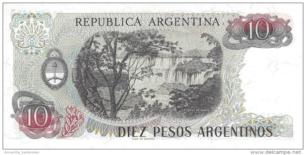 Argentina (BCRA) 10 Pesos Argentinos ND (1984) Series B UNC Cat No. P-313a / AR366b - Argentine