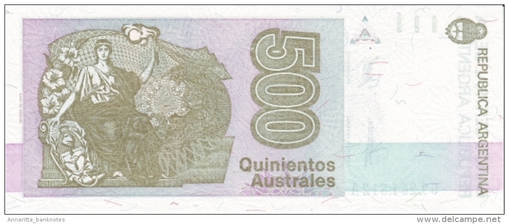 Argentina (BCRA) 500 Australes ND (1990) Series A UNC Cat No. P-328b / AR381b - Argentine