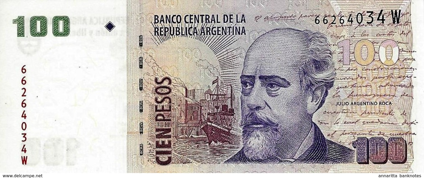 Argentina (BCRA) 100 Pesos ND (2012) Series W UNC Cat No. P-357e / AR410f - Argentina