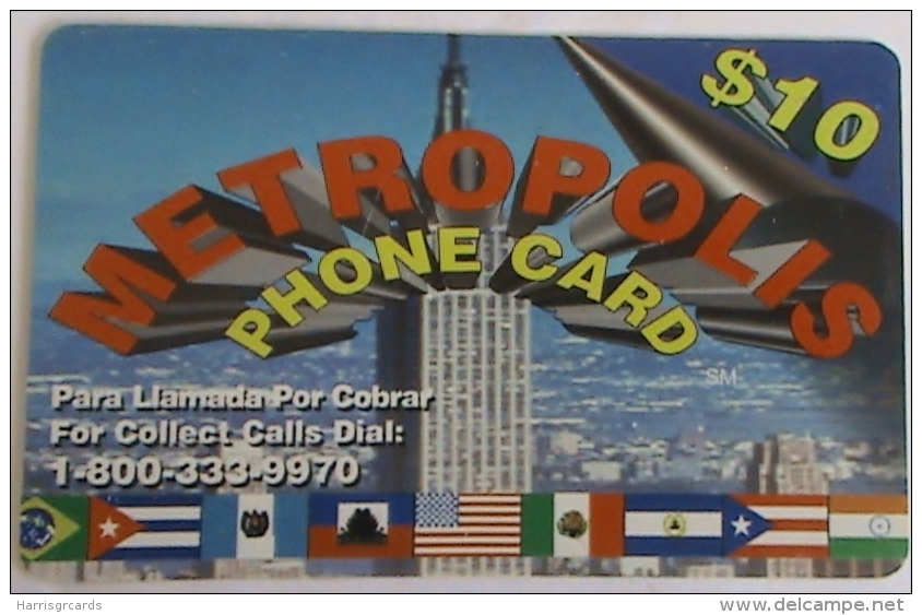 USA -  IDT METROPOLIS Prepaid Card , $10, Used - Sonstige & Ohne Zuordnung