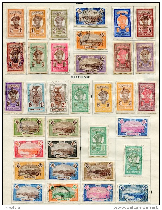 Martinique Divers Timbres Neufs Avec Charnière * Et Oblitérés - Unused Stamps