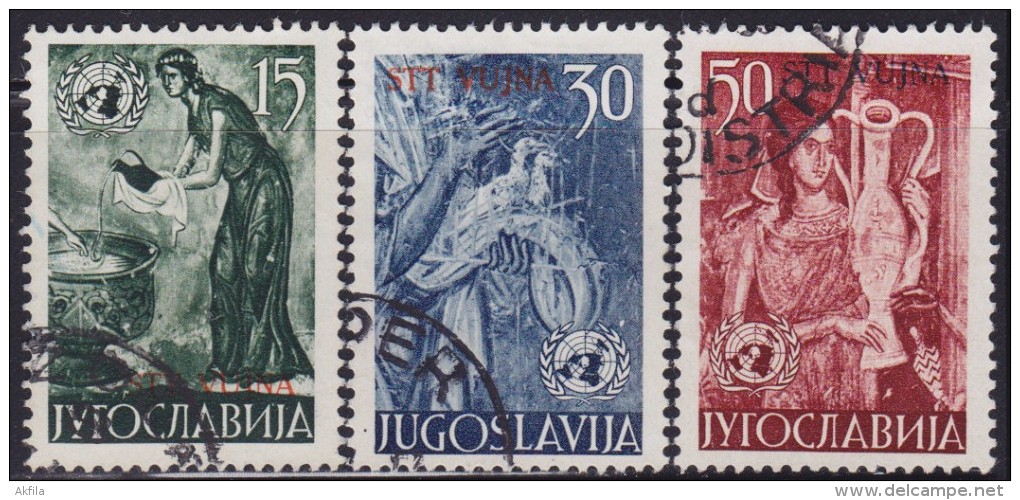 5049. Italy Yugoslavia Trieste Zone B 1953 United Nations - UN, Used (o) Michel 95-97 - Afgestempeld