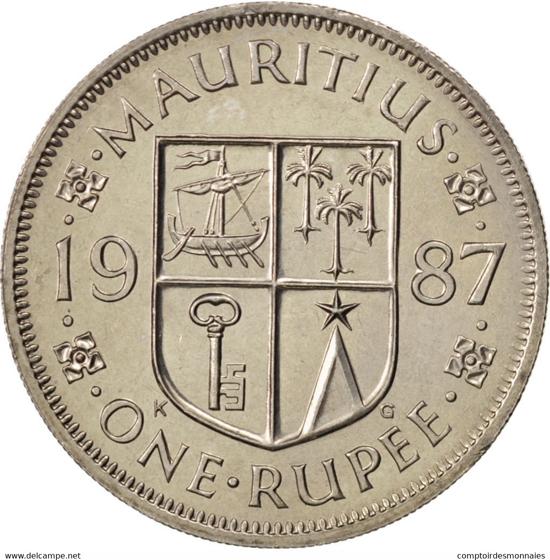 Monnaie, Mauritius, Rupee, 1987, FDC, Copper-nickel, KM:55 - Mauritius