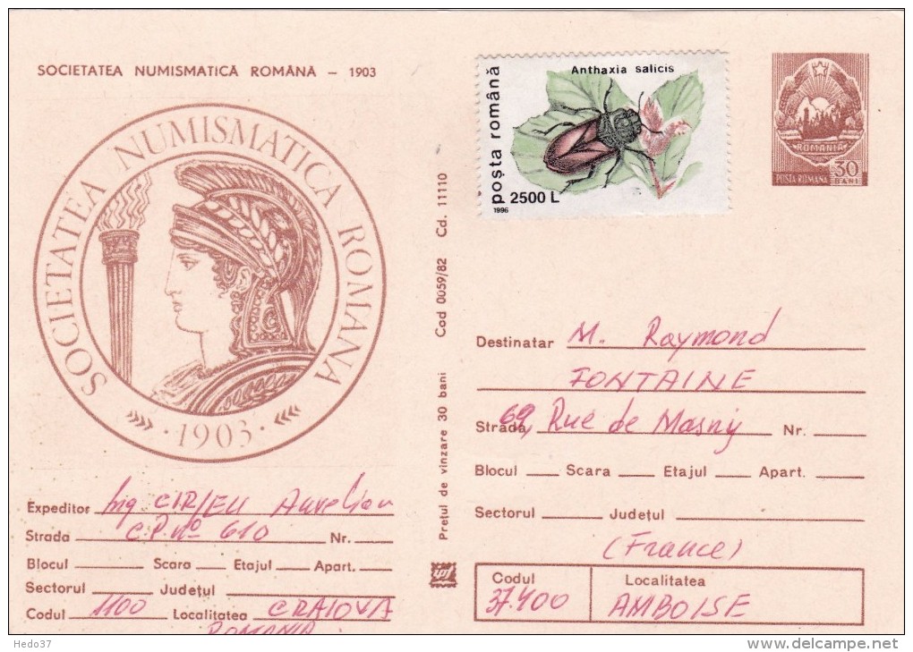 Roumanie - Lettre - Postmark Collection