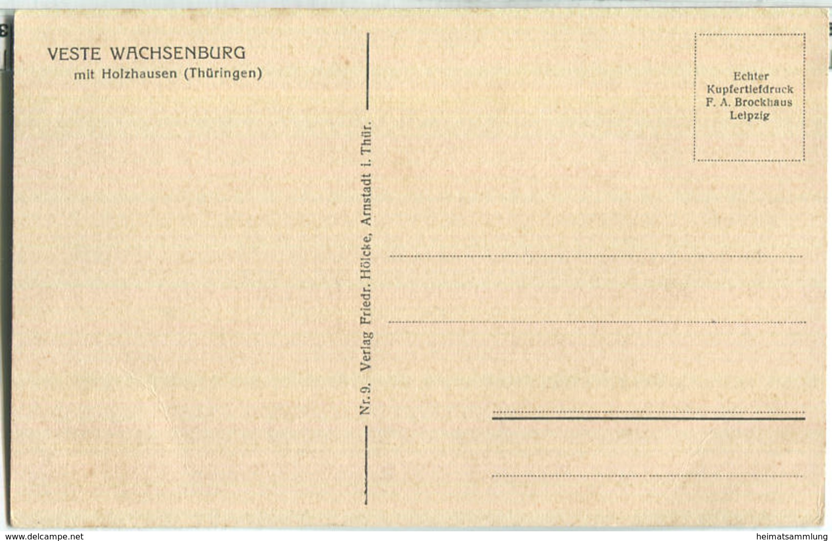 Veste Wachsenburg Mit 99310 Holzhausen - Verlag Friedrich Hölcke Arnstadt - Arnstadt