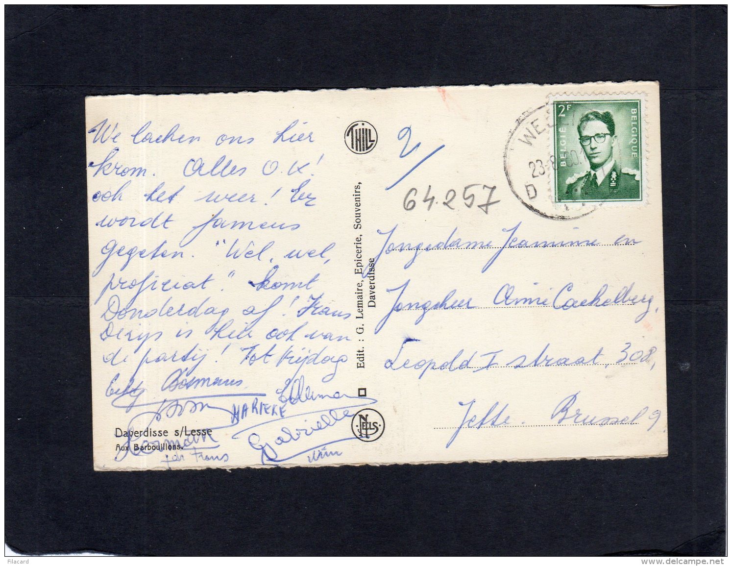 64257   Belgio,  Daverdisse S/Lesse,  Aux  Barbouillons,  VG  1960 - Daverdisse