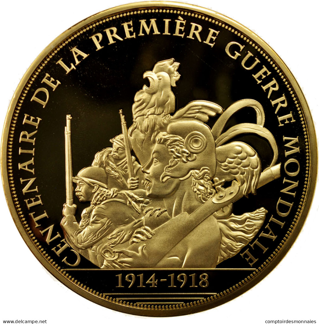 France, Medal, Centenaire De La Première Guerre Mondiale, Bataille De La Marne - Autres & Non Classés