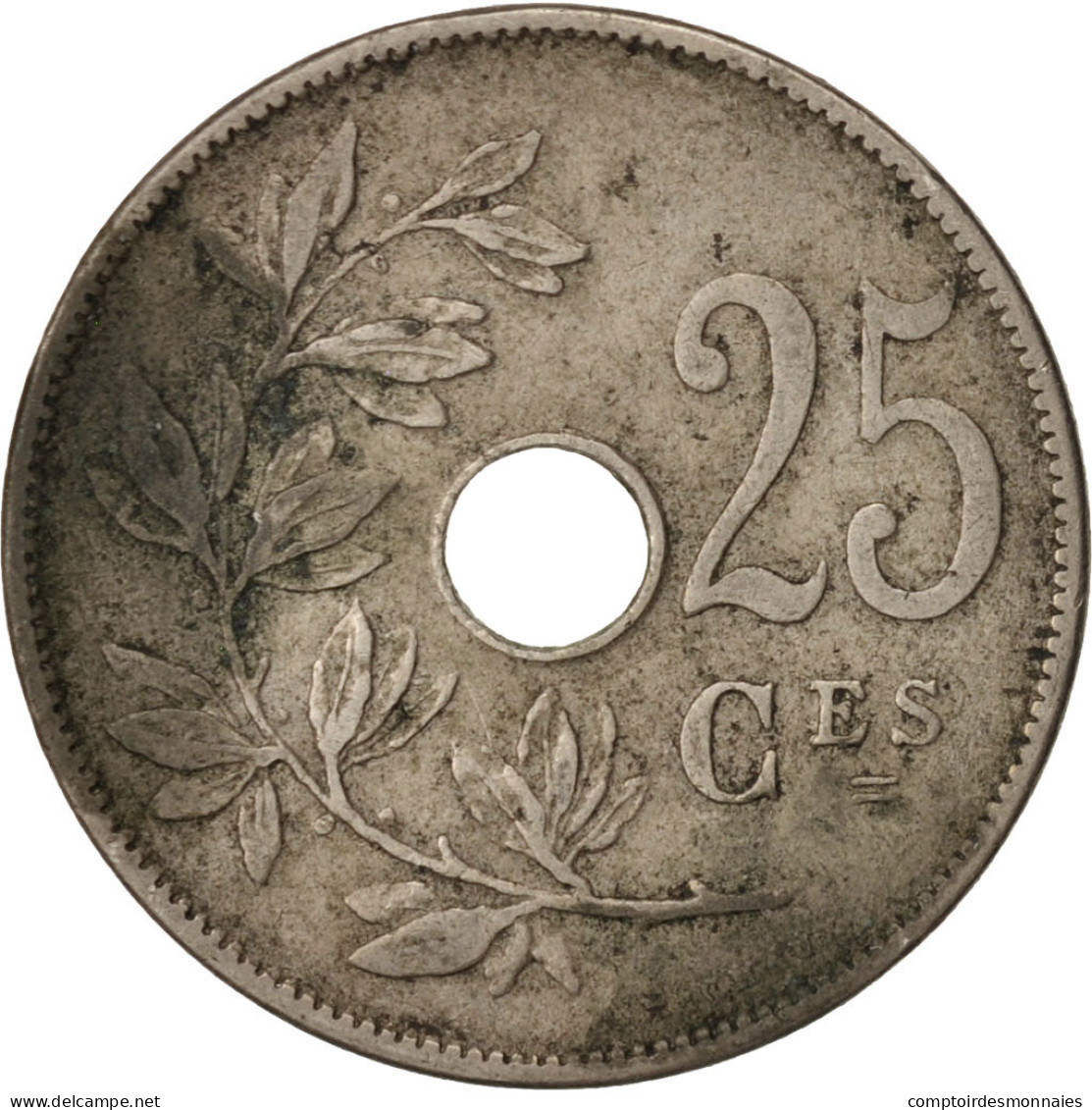Monnaie, Belgique, 25 Centimes, 1909, TB+, Copper-nickel, KM:62 - 25 Cents