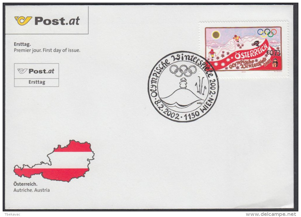 Austria 2002, FDC Cover "Oylmpic Games In Salt Lake City 2002" W./special Postmark "Wien" - Hiver 2002: Salt Lake City