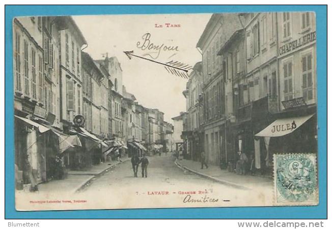 CPA 7 - Commerces Grande Rue LAVAUR  81 - Lavaur