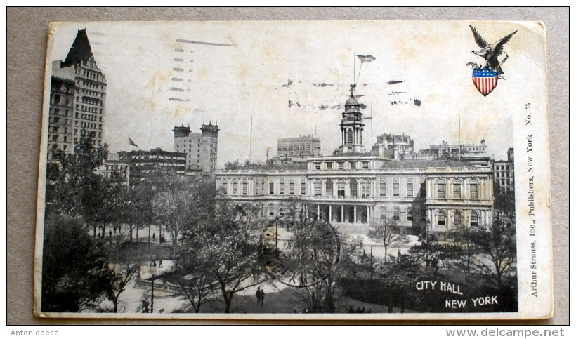USA. 1902, NEW YORK CITY HALL,  VIAGGIATA - Autres Monuments, édifices