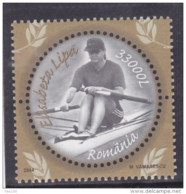 #193  ROWING, SPORT, ELISABETA LIPA, 2004, Mi 5890, MNH**, ONE STAMP, ROMANIA. - Rowing