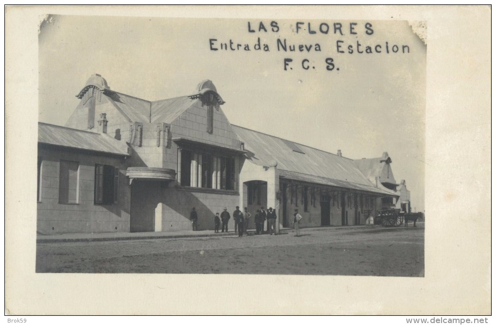 URUGUAY - LAS FLORES - ENTRADA NUEVA ESTACION - RPPC - CARTE PHOTO - Uruguay