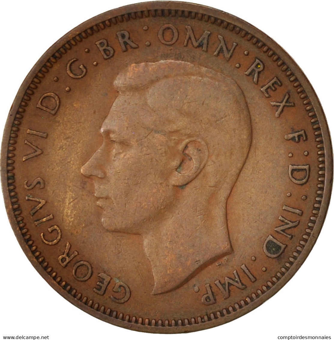 Monnaie, Grande-Bretagne, George VI, 1/2 Penny, 1946, TB+, Bronze, KM:844 - C. 1/2 Penny