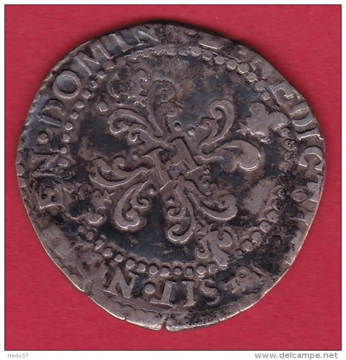 France Henri III - Demi Franc Argent - Limoges - 1574-1589 Henri III