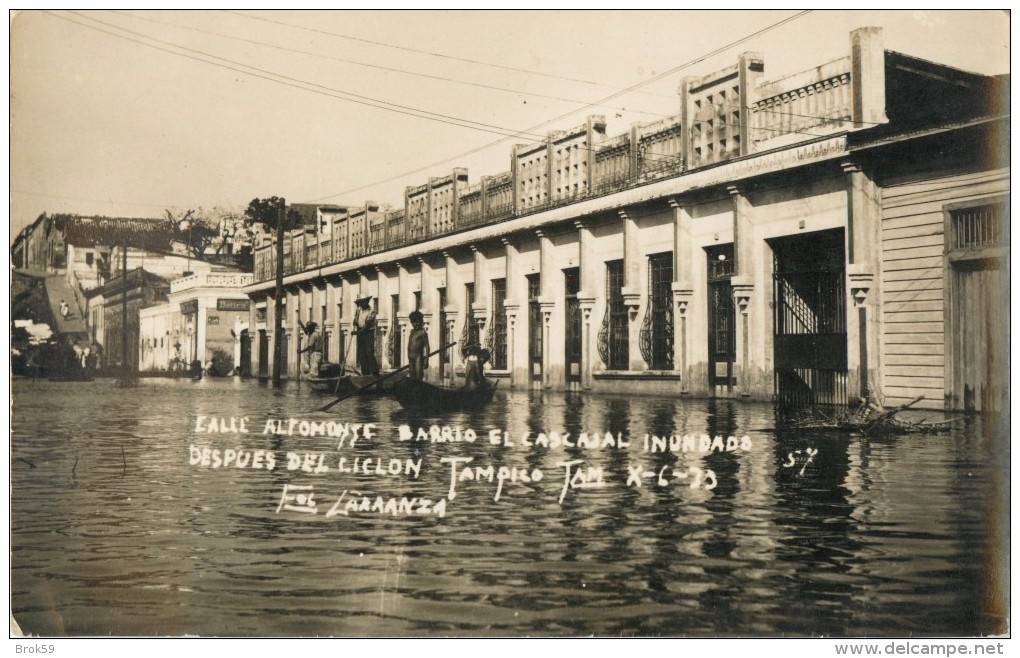 MEXIQCO - MEXIQUE - TAMPICO - BARRIO  EL CASCAJAL INUNDADO DESPUES DEL CICLON - CARTE PHOTO - Mexique