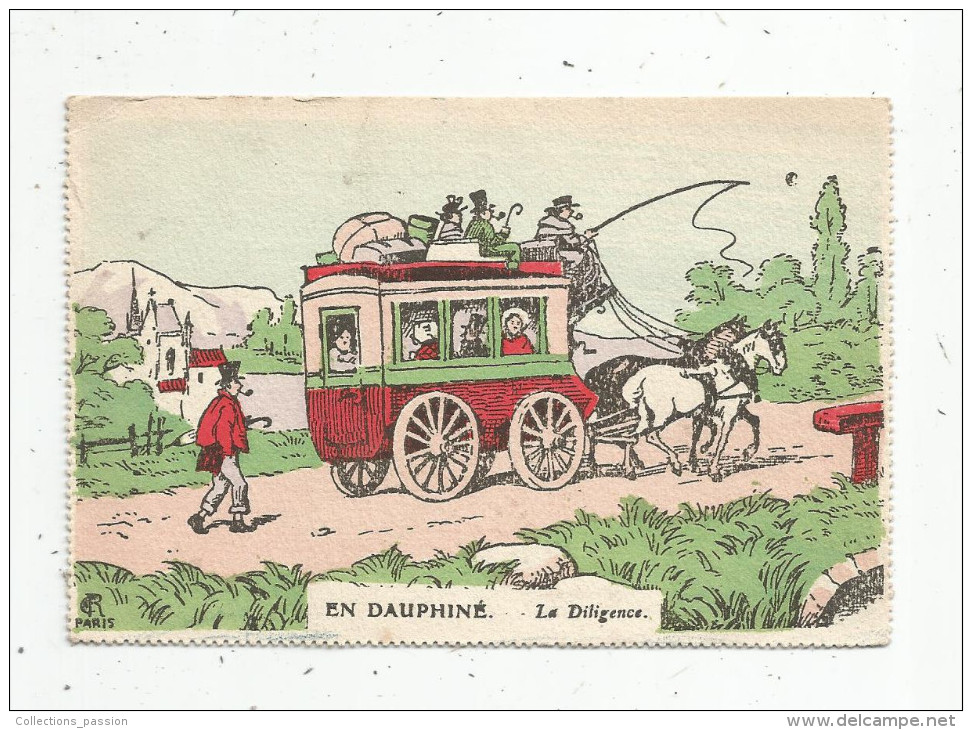 Cp , TRANSPORTS , En DAUPHINE , La Diligence , Imp. Courmont , Ed Française , Série PP. N° 48 , Vierge - Autres & Non Classés