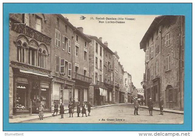 CPSM 36 - Commerces Rue Lucien-Dumas SAINT-JUNIEN  87 - Saint Junien