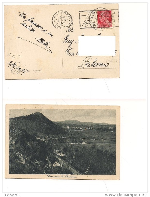 $3-4711 Annullo Meccanico Targhetta Trasportata Via Aerea Postumia Slovenia 1932 Istria - Storia Postale